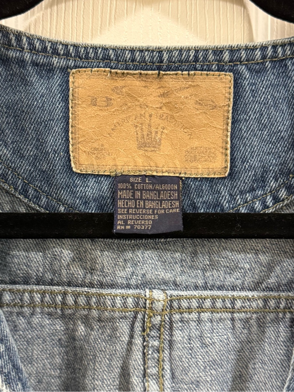 Vintage  Denim Utility Vest Full Zip Blue Jean Workwear Mens size L - Picture 3 of 6